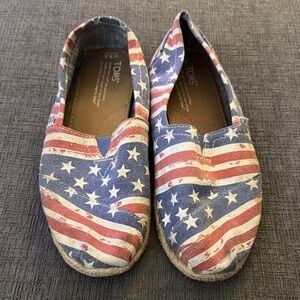 TOMS Patriotic Stars and Stripes Moccasins - Red, White, Blue